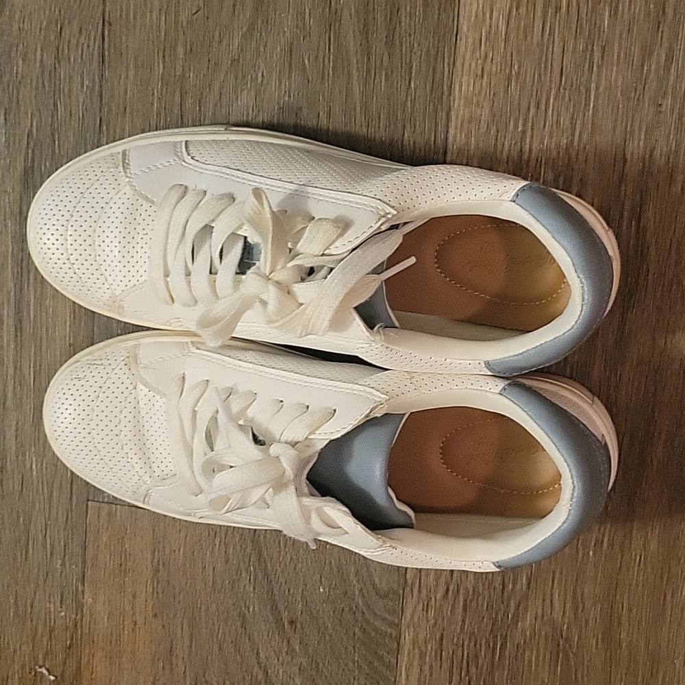White and Blue Shoes